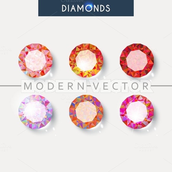 Set Realistic Diamond With Reflex Set Realistic Diamond With Reflex