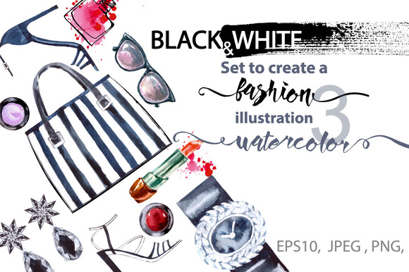 Black White Fashion Illustration