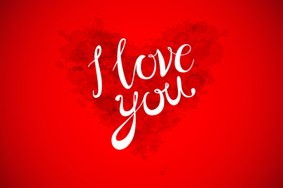 I Love You Lettering Red Heart I Love You Lettering Red Heart