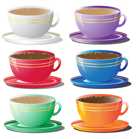 Set Of Cups In Different Colors Set Of Cups In Different Colors