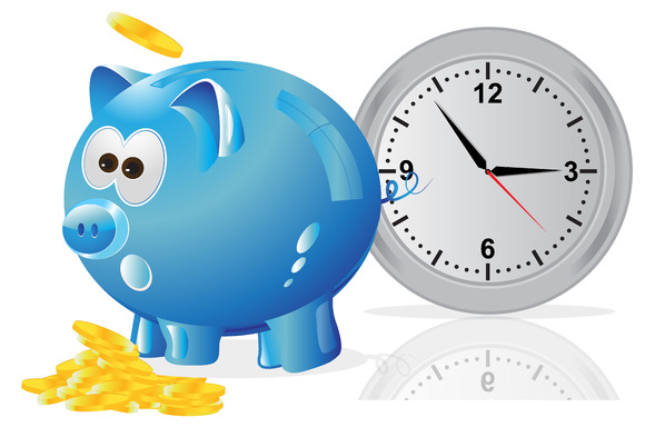 Time Money Concept Piggy Bank Time Money Concept Piggy Bank