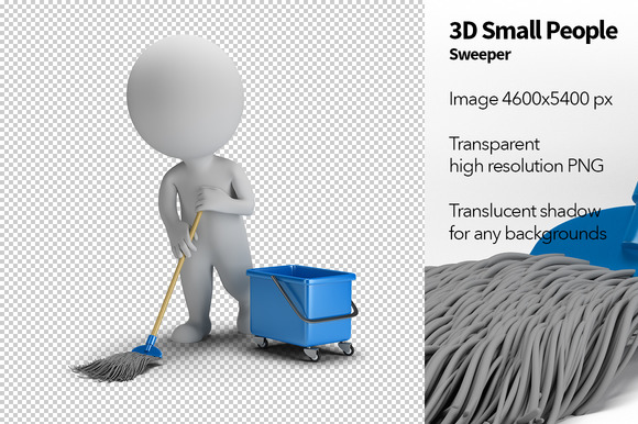 3D Small People Sweeper