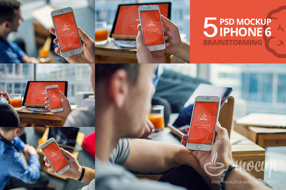 5 PSD Mockup IPhone 6 Brainstorming