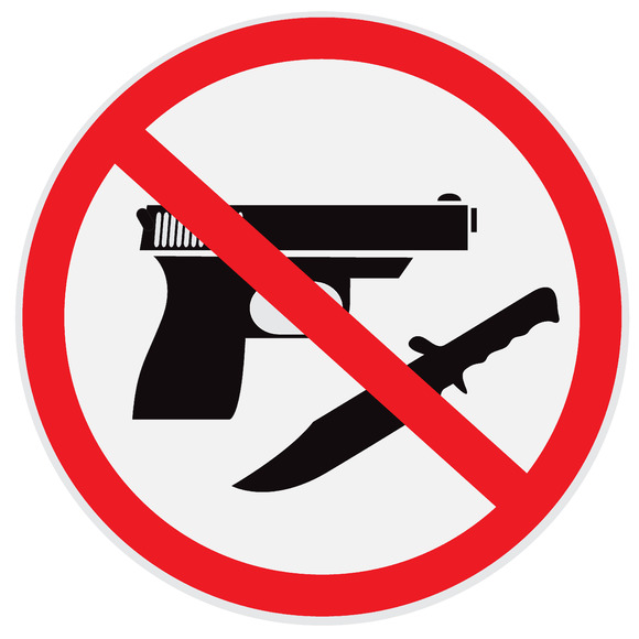 No Weapon Allowed Prohibited Sign No Weapon Allowed Prohibited Sign