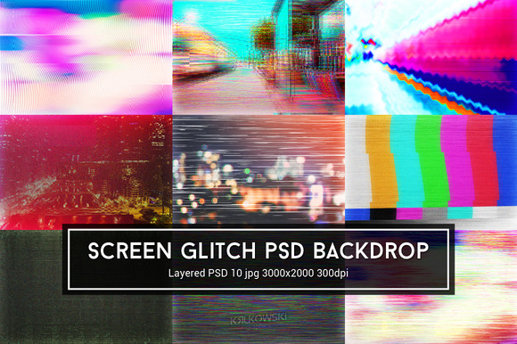 Screen Glitch PSD Backdrop
