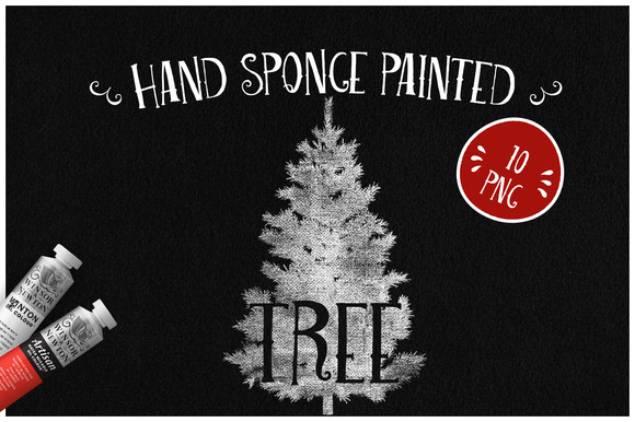 Sponge Painted Trees Sponge Painted Trees
