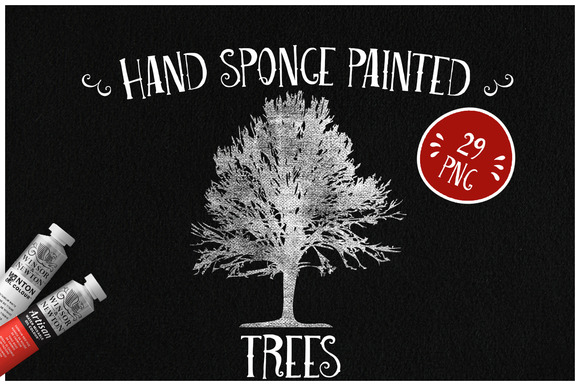 Sponge Painted Trees Sponge Painted Trees
