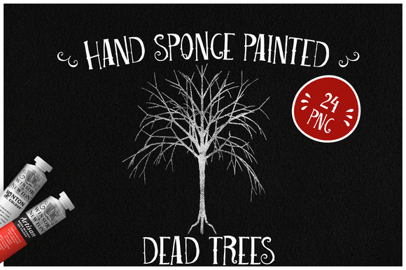 Sponge Painted Dead Trees Sponge Painted Dead Trees