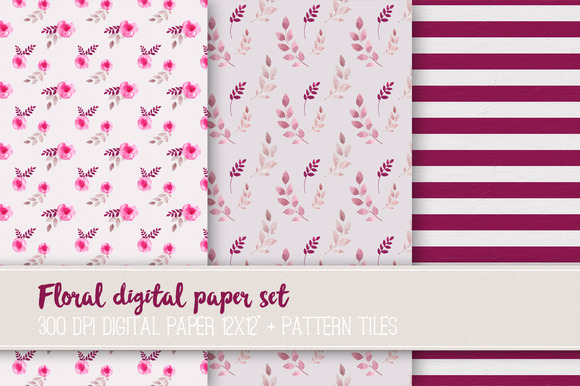 Floral Digital Paper Set VR-03 Floral Digital Paper Set VR-03