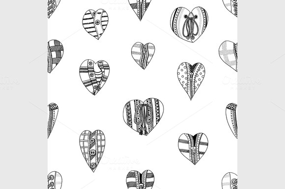 Background Hand Drawn Hearts