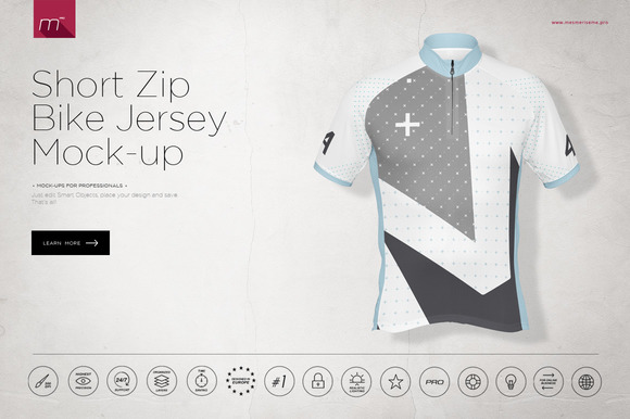 Short Zip Bike Jersey Mock-up Short Zip Bike Jersey Mock-up