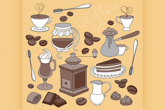 Doodle Vector Coffee Doodle Vector Coffee