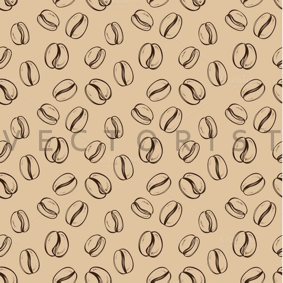 Seamless Pattern With Coffee Beans