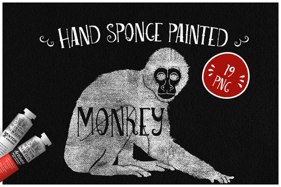 Sponge Painted Monkeys
