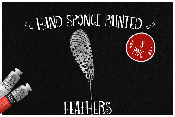 Sponge Painted Feathers Sponge Painted Feathers