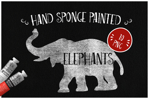 Sponge Painted Elephants Sponge Painted Elephants
