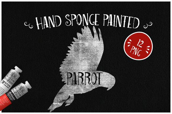 Sponge Painted Parrots