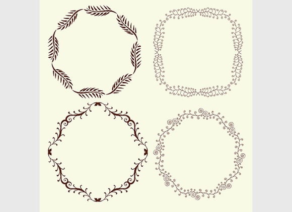 Set Of 4 Hand Drawn Frames Vector Set Of 4 Hand Drawn Frames Vector