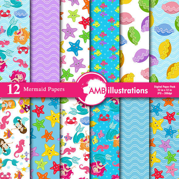 Mermaid Digital Papers AMB-1191 Mermaid Digital Papers AMB-1191
