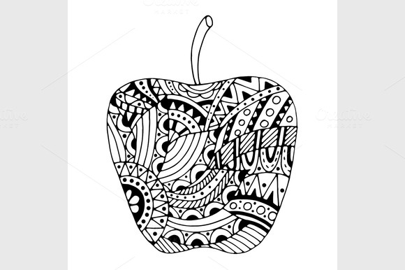 Tangle Patterns Stylized Apple Tangle Patterns Stylized Apple