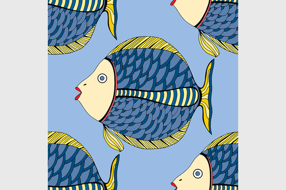 Seamless Tangle Patterns Fish Seamless Tangle Patterns Fish