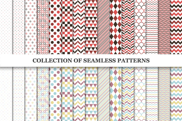 Set Of Color Seamless Patterns Set Of Color Seamless Patterns