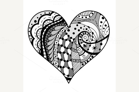 Hearts In Tangle Patterns Style Hearts In Tangle Patterns Style