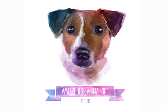 Watercolor Animals Jack Russell Watercolor Animals Jack Russell