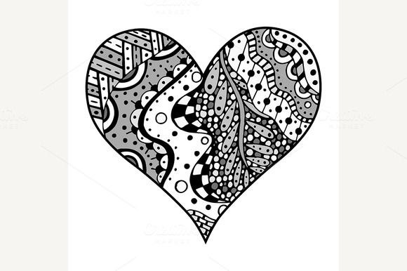 Hearts In Tangle Patterns Style Hearts In Tangle Patterns Style