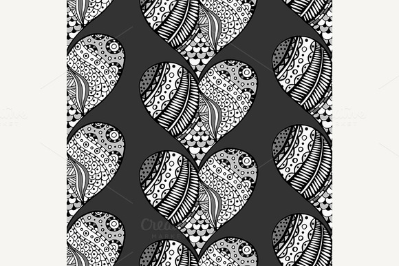 Pattern Of Monochrome Hearts Pattern Of Monochrome Hearts