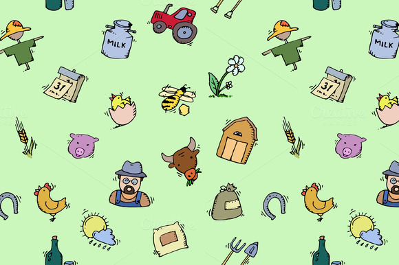 Hand Drawn Farm Icon Set Hand Drawn Farm Icon Set