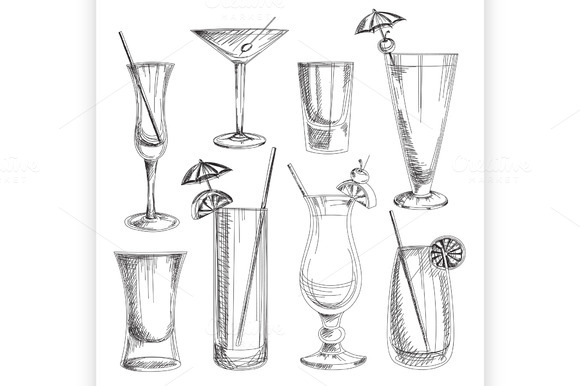 Doodle Vector Cocktails Doodle Vector Cocktails