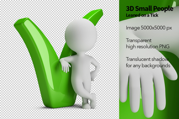 3D Small People Leaned On A Tick 3D Small People Leaned On A Tick