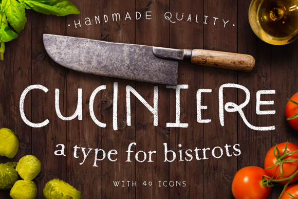 Cuciniere Font + 40 Handmade Icons 1-f