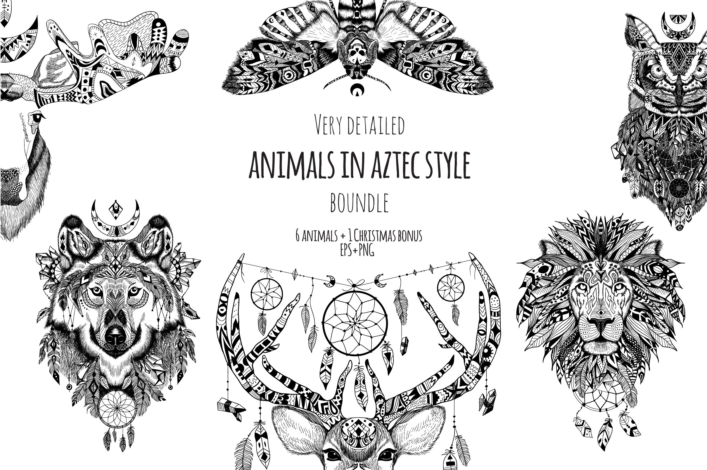 textured animals in aztec style illustrations on presenting a resumes
