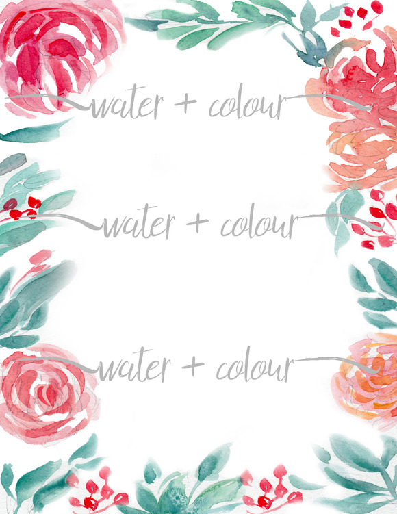 Watercolor Floral Border Watercolor Floral Border