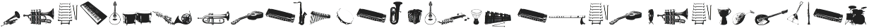 Music Instruments Dingbats Font font preview