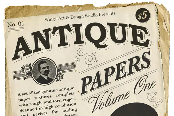 Antique Paper Textures by Wings Art Studio