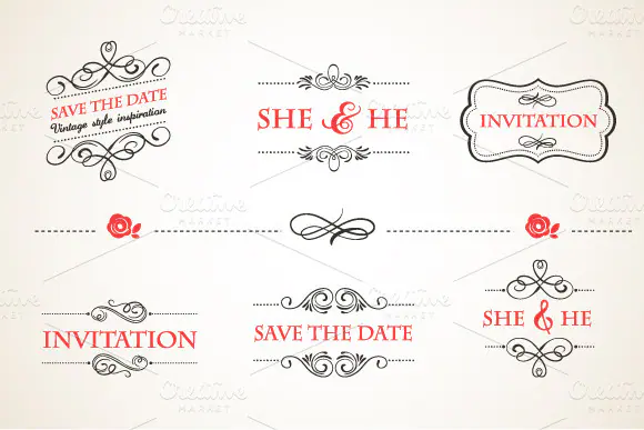 Save the Date Vintage frames set by Marish