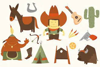 Cowboy western clip-art pack by Pelican graphics