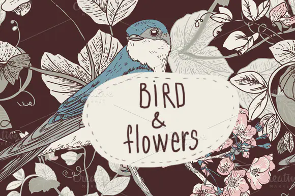 Birds and Flowers by Depiano
