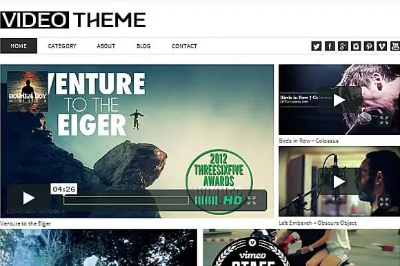Video Responsive WordPress Theme by Dessign