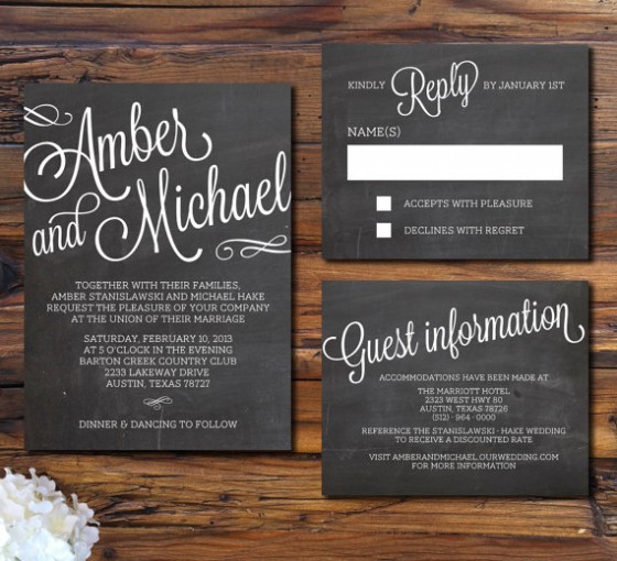 Design Your Perfect Wedding Invitations : Chalkboard 