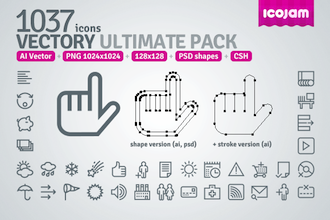1037 icons in Vectory Ultimate Pack