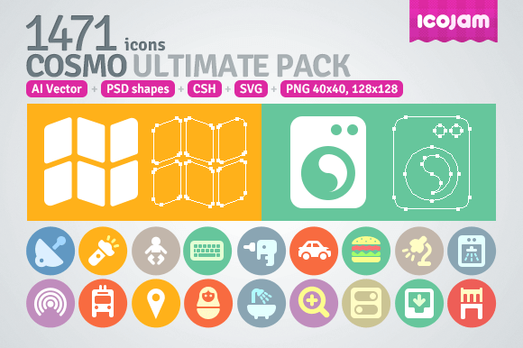 1471 icons in Cosmo set
