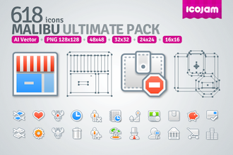 618 icons in Malibu Ultimate Pack