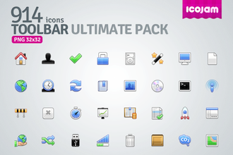 914 icons in Toolbar Ultimate Pack