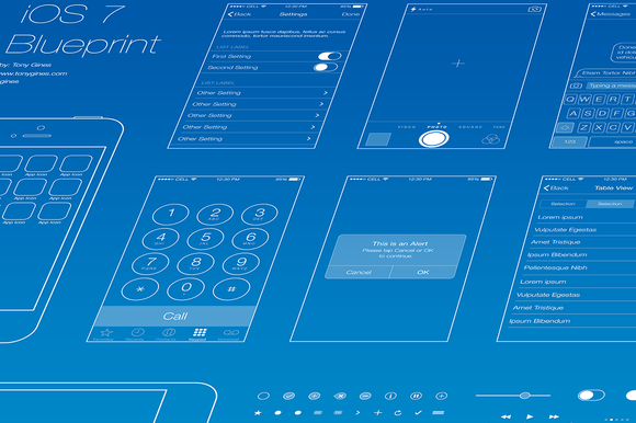 iOS 7 Wireframe Blueprint