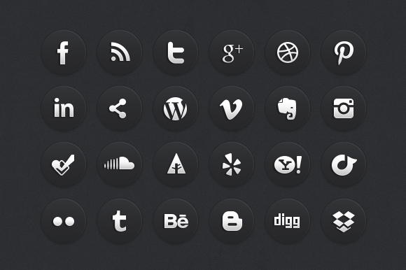 Unique Social Media Buttons – Color + Design Blog by COLOURlovers