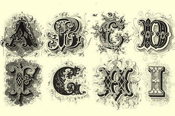 Decorative hand shop lettering